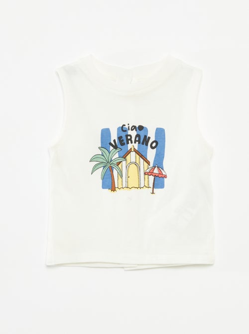 T-shirt manga cava com impressão - Kiabi
