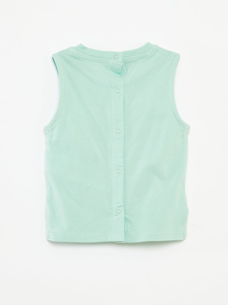 T-shirt manga cava com impressão VERDE - Kiabi