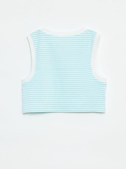 T-shirt manga cava com nervuras finas às riscas - Kiabi