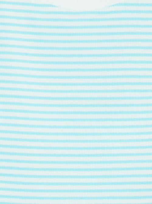 T-shirt manga cava com nervuras finas às riscas - Kiabi