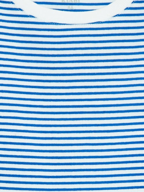 T-shirt manga cava com nervuras finas às riscas - Kiabi