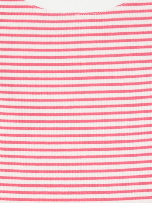 T-shirt manga cava com nervuras finas às riscas - Kiabi