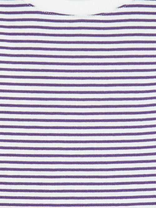 T-shirt manga cava com nervuras finas às riscas - Kiabi