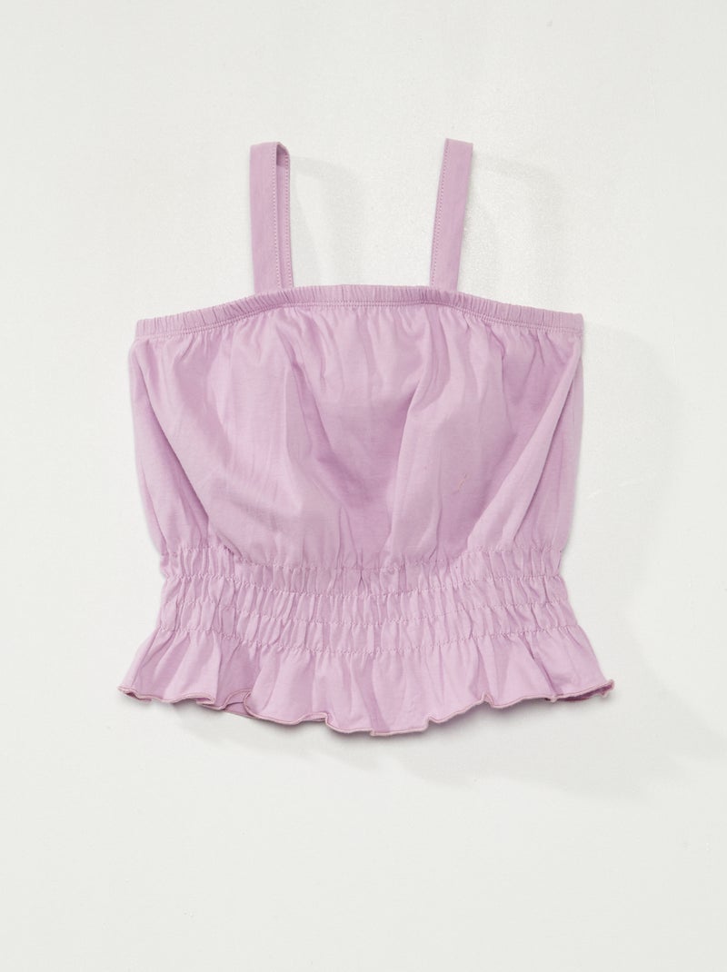 T-shirt manga cava cropped com alças finas VIOLETA - Kiabi