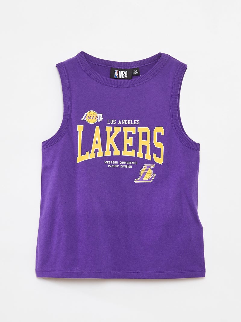 T-shirt manga cava de gola redonda 'NBA' VIOLETA - Kiabi