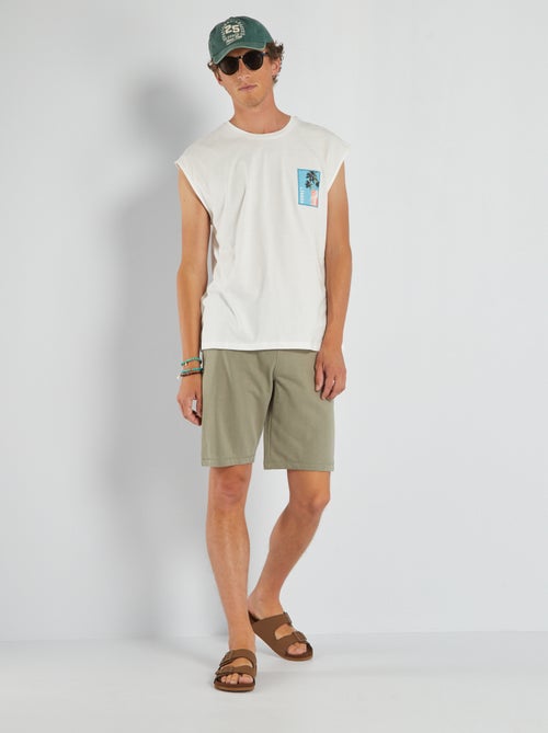 T-shirt manga cava em jersey com estampado - Kiabi