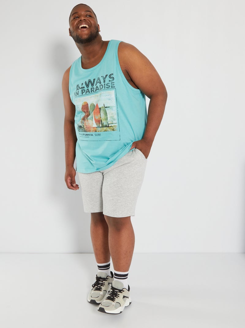 T-shirt manga cava em malha jersey AZUL - Kiabi