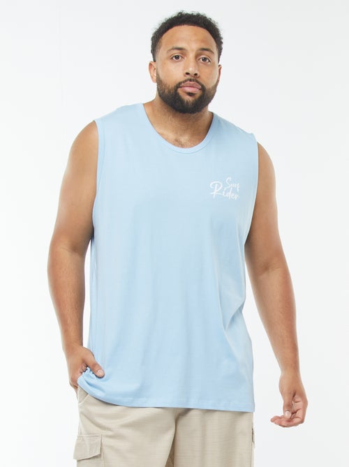 T-shirt manga cava em malha jersey com estampado frente/verso - Kiabi
