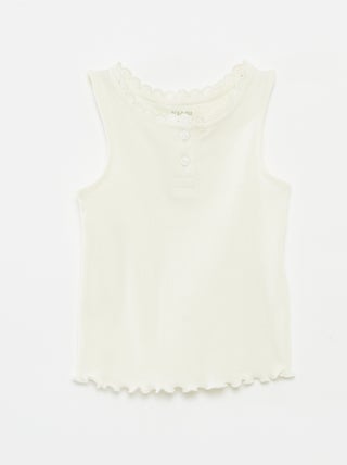 T-shirt manga cava em malha nervurada