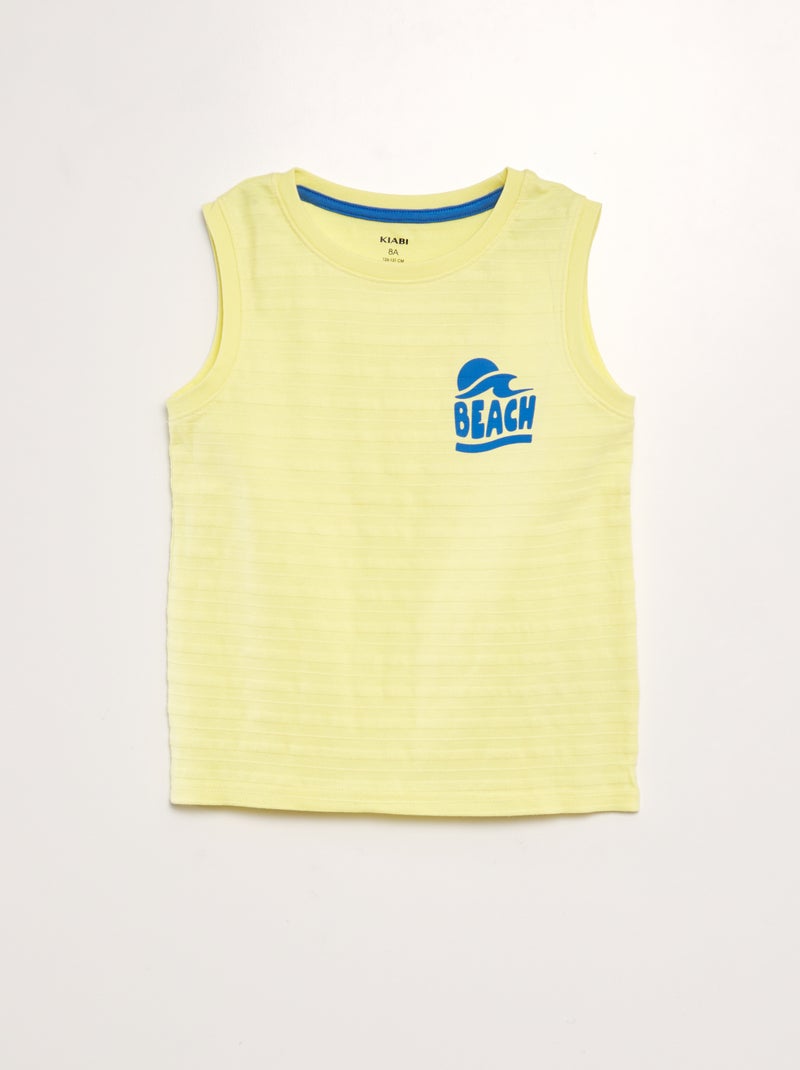 T-shirt manga cava estampada AMARELO - Kiabi