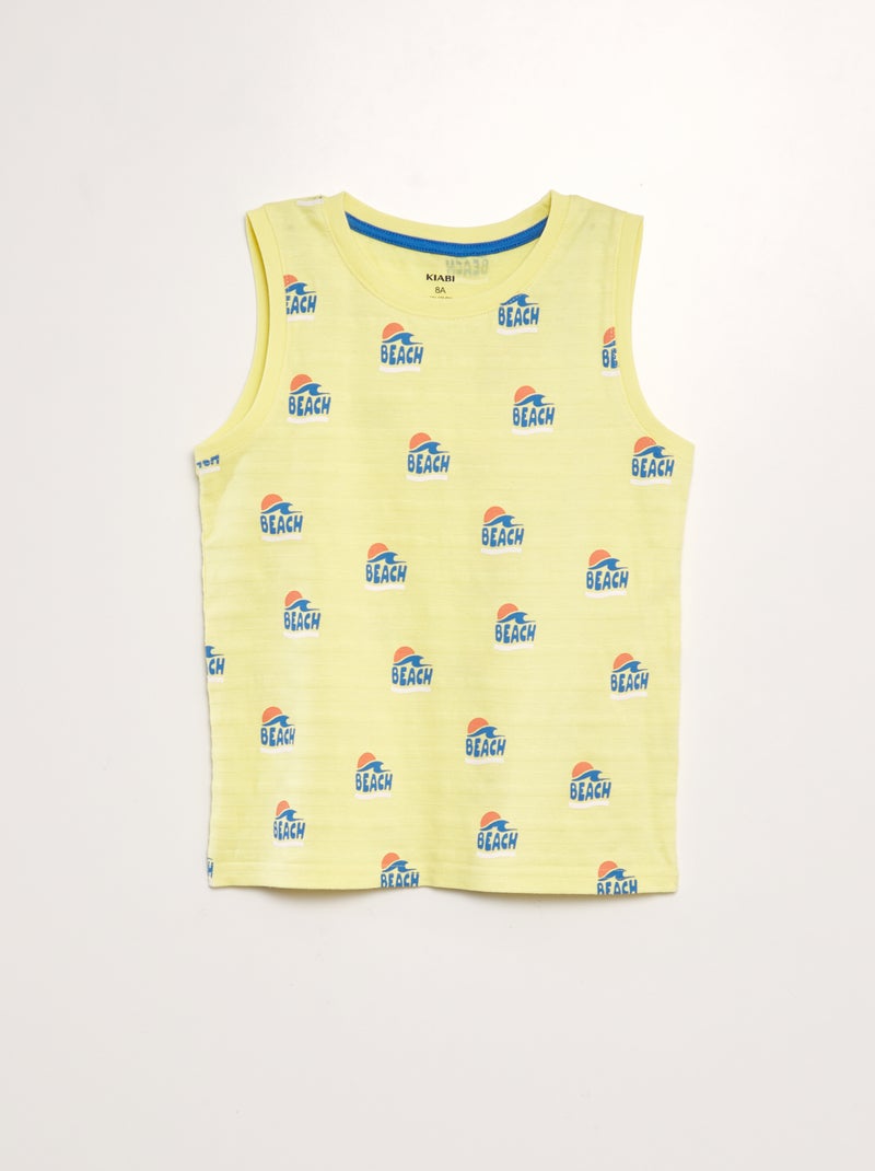 T-shirt manga cava estampada AMARELO - Kiabi