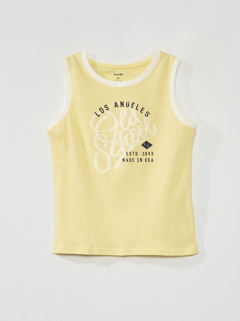 T-shirt manga cava estampada AMARELO - Kiabi