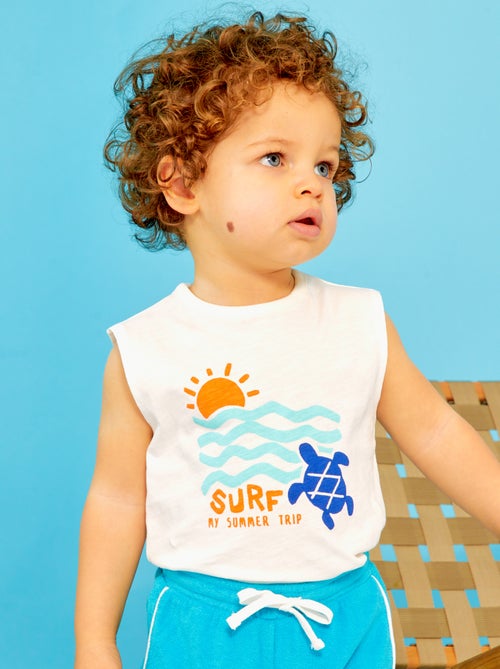 T-shirt manga cava estampada - Kiabi