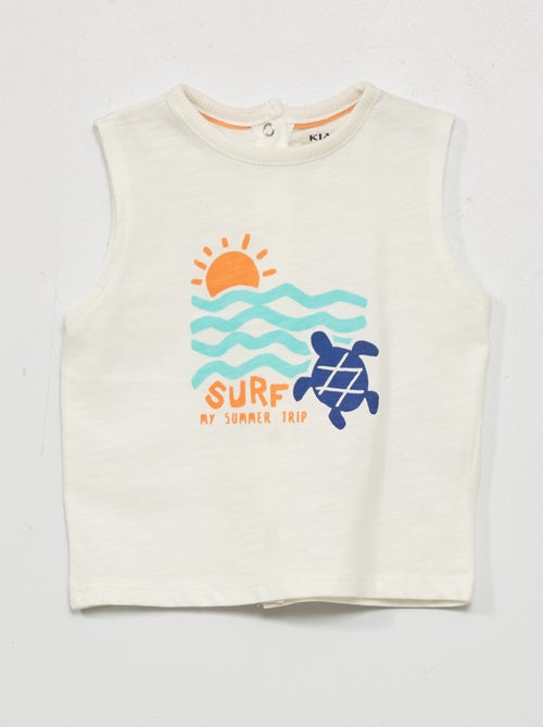 T-shirt manga cava estampada - Kiabi
