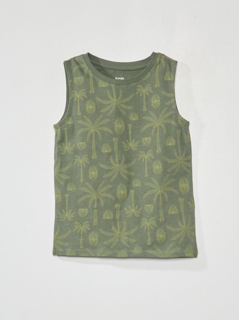 T-shirt manga cava estampada CAQUI - Kiabi
