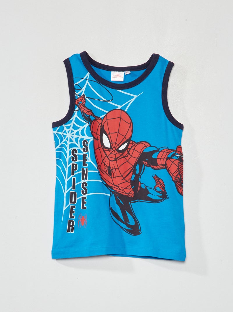 T-shirt manga cava estampada 'Homem-Aranha' Azul - Kiabi