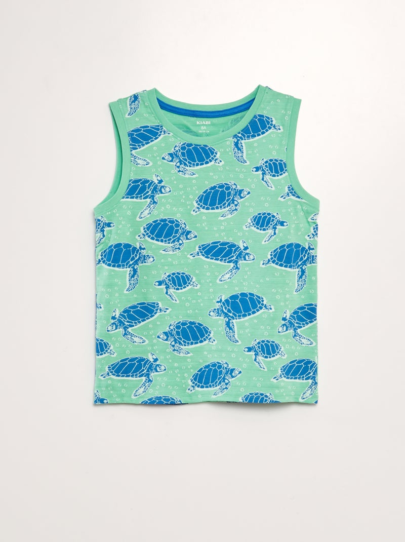 T-shirt manga cava estampada VERDE - Kiabi