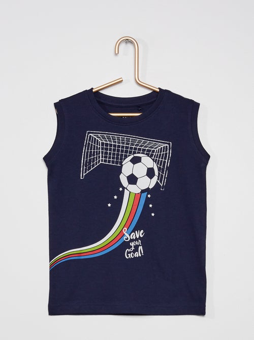 T-shirt manga cava estampado 'futebol' - Kiabi