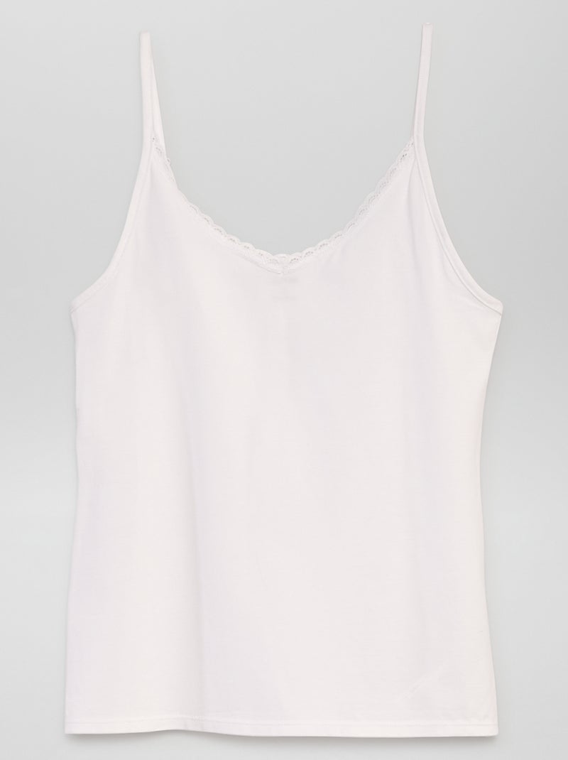 T-shirt manga cava interior de alças finas BEGE - Kiabi