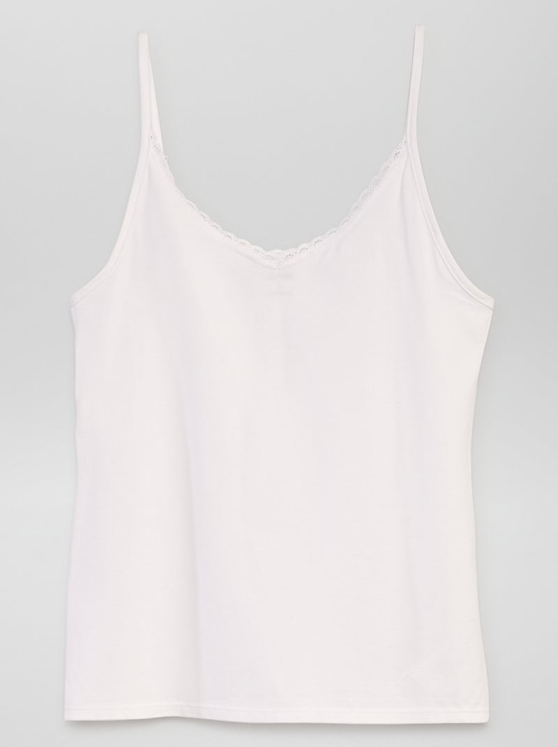 T-shirt manga cava interior de alças finas BRANCO - Kiabi