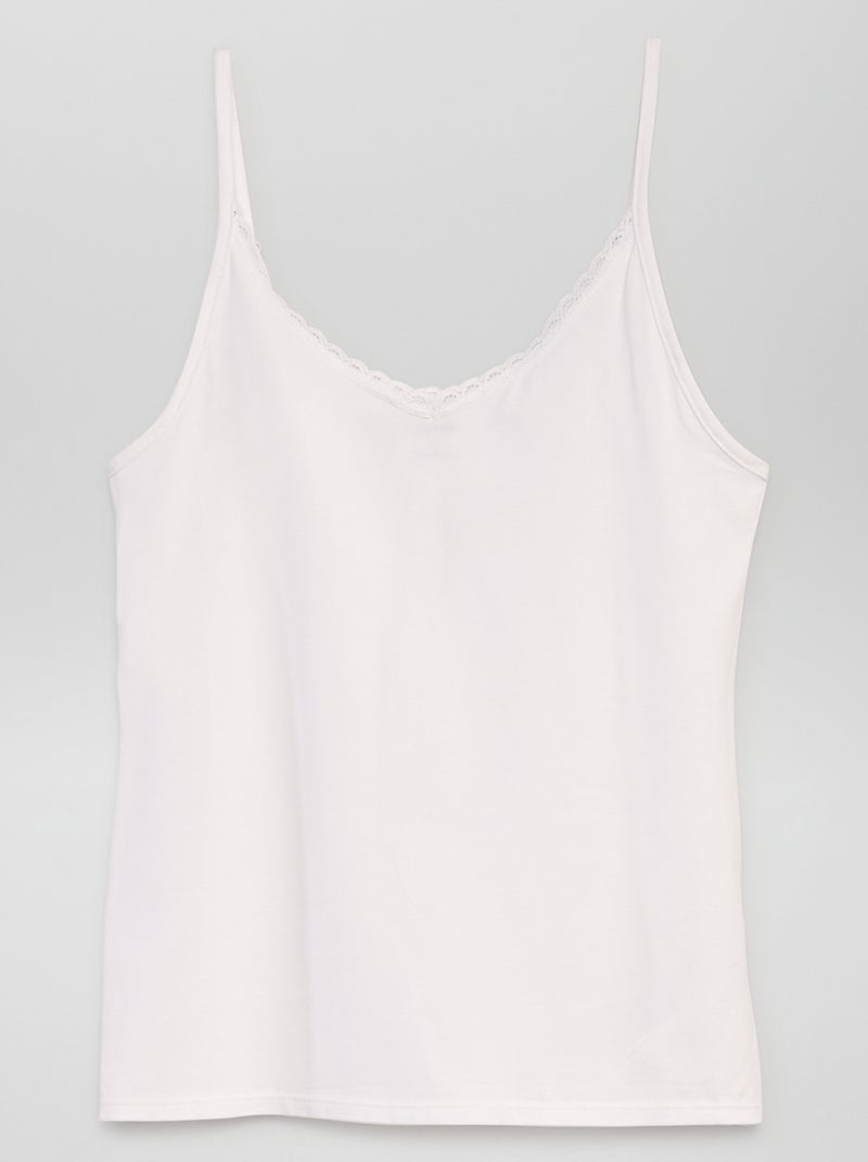 T-shirt manga cava interior de alças finas BRANCO - Kiabi