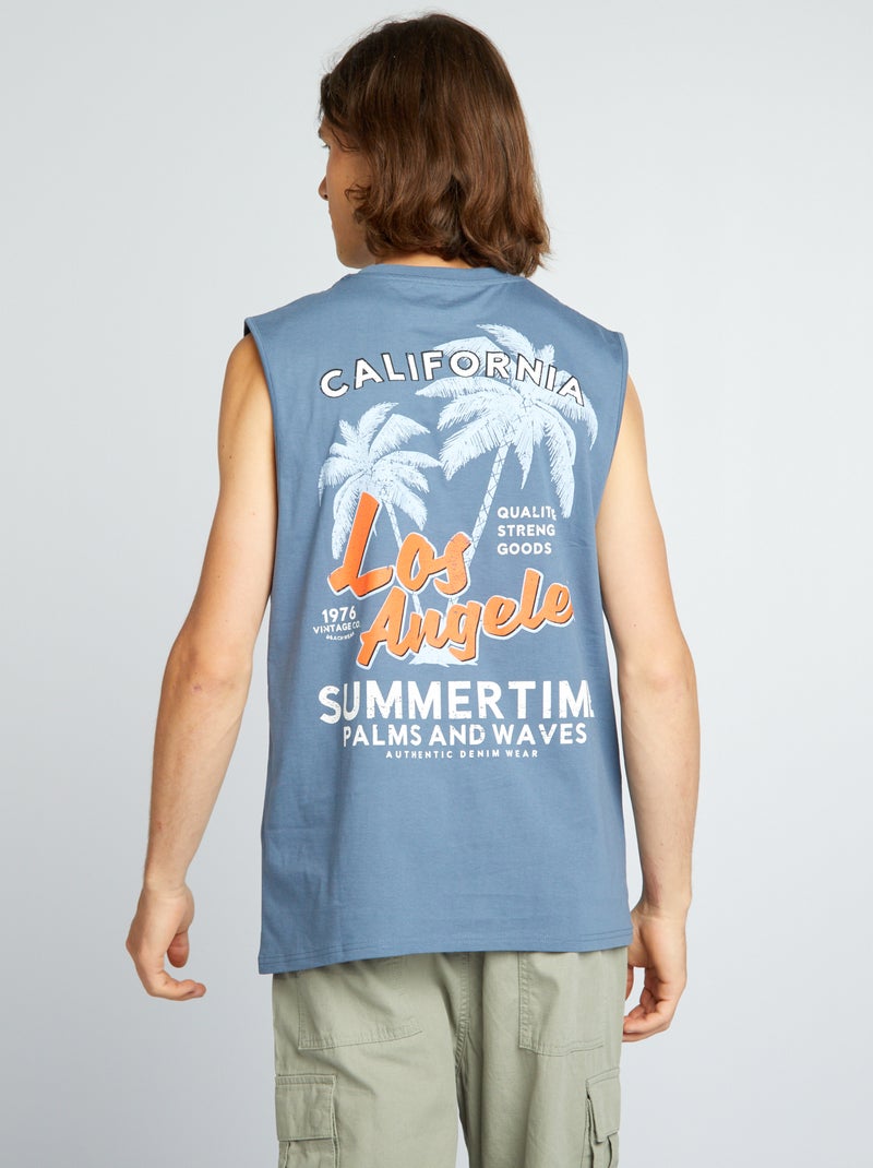 T-shirt manga cava larga 'Los Angeles' BRANCO - Kiabi