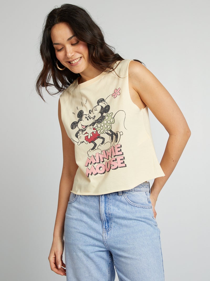 T-shirt manga cava 'Mickey' 'Disney' BEGE - Kiabi