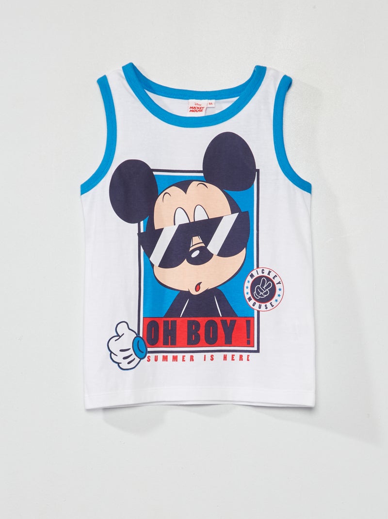 T-shirt manga cava 'Mickey' 'Disney' Branco - Kiabi