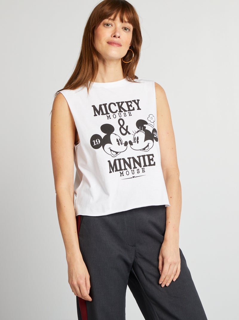 T-shirt manga cava 'Mickey' 'Disney' BRANCO - Kiabi