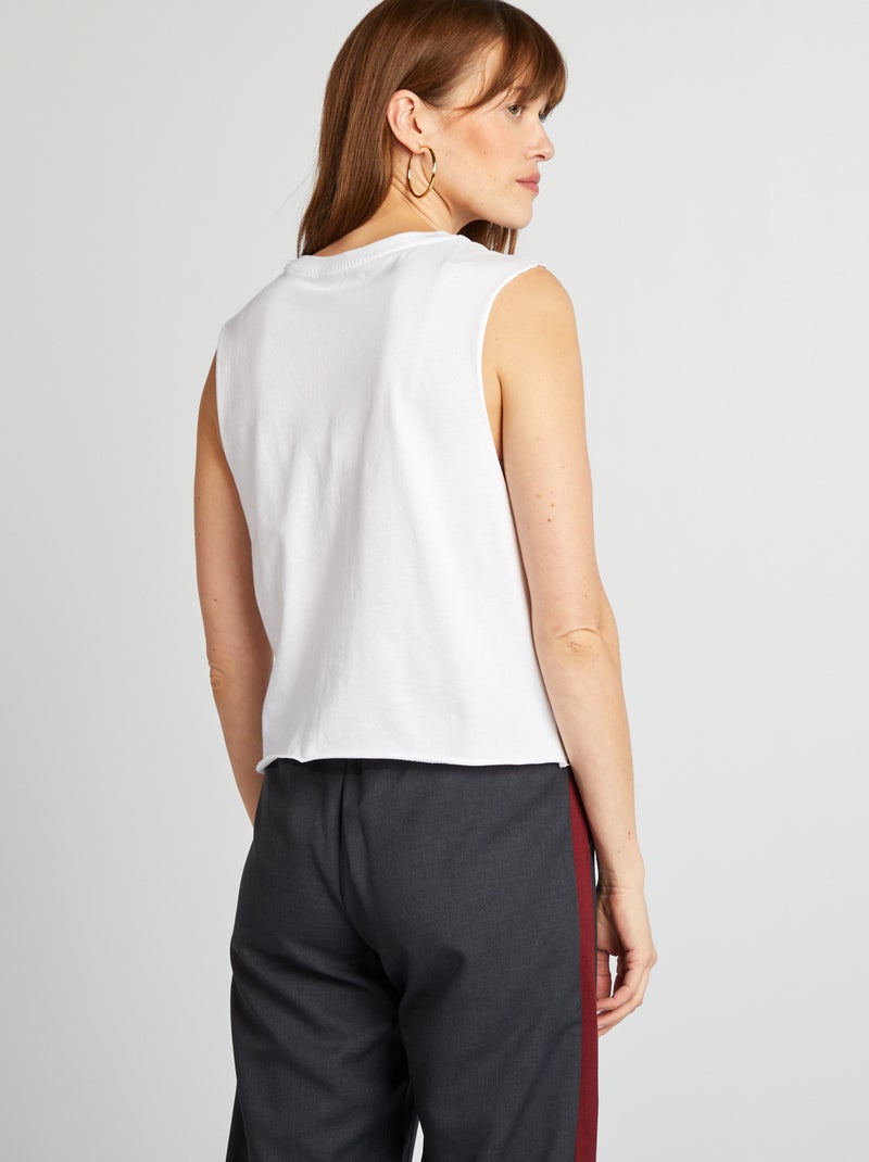 T-shirt manga cava 'Mickey' 'Disney' BRANCO - Kiabi