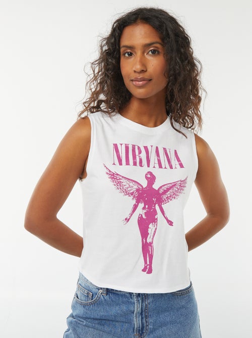 T-shirt manga cava 'Nirvana' - Kiabi