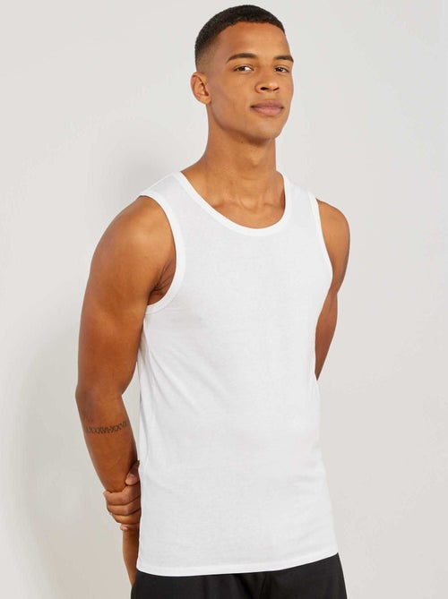 T-shirt manga cava para dormir liso - Kiabi