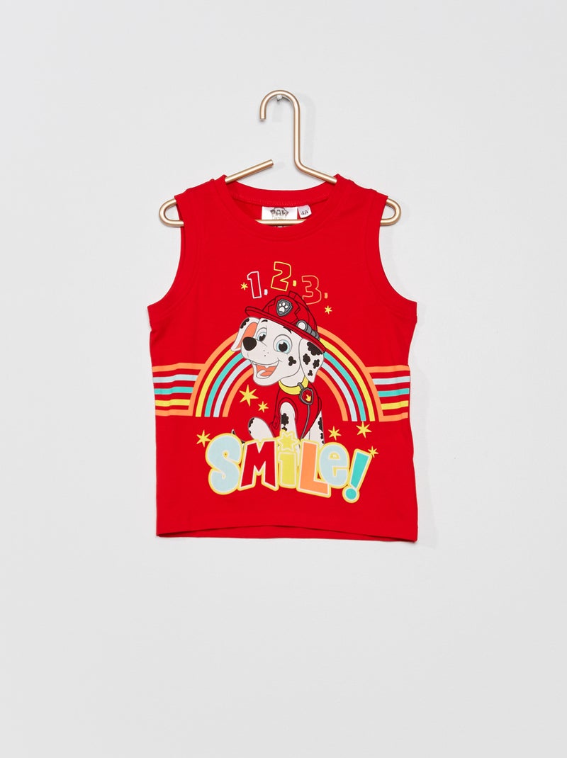 T-shirt manga cava 'Patrulha Pata' Vermelho - Kiabi