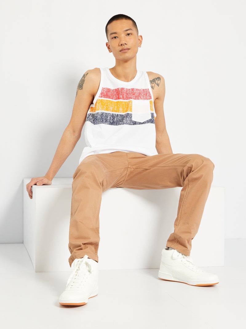 T-shirt manga cava 'Produkt' Branco - Kiabi