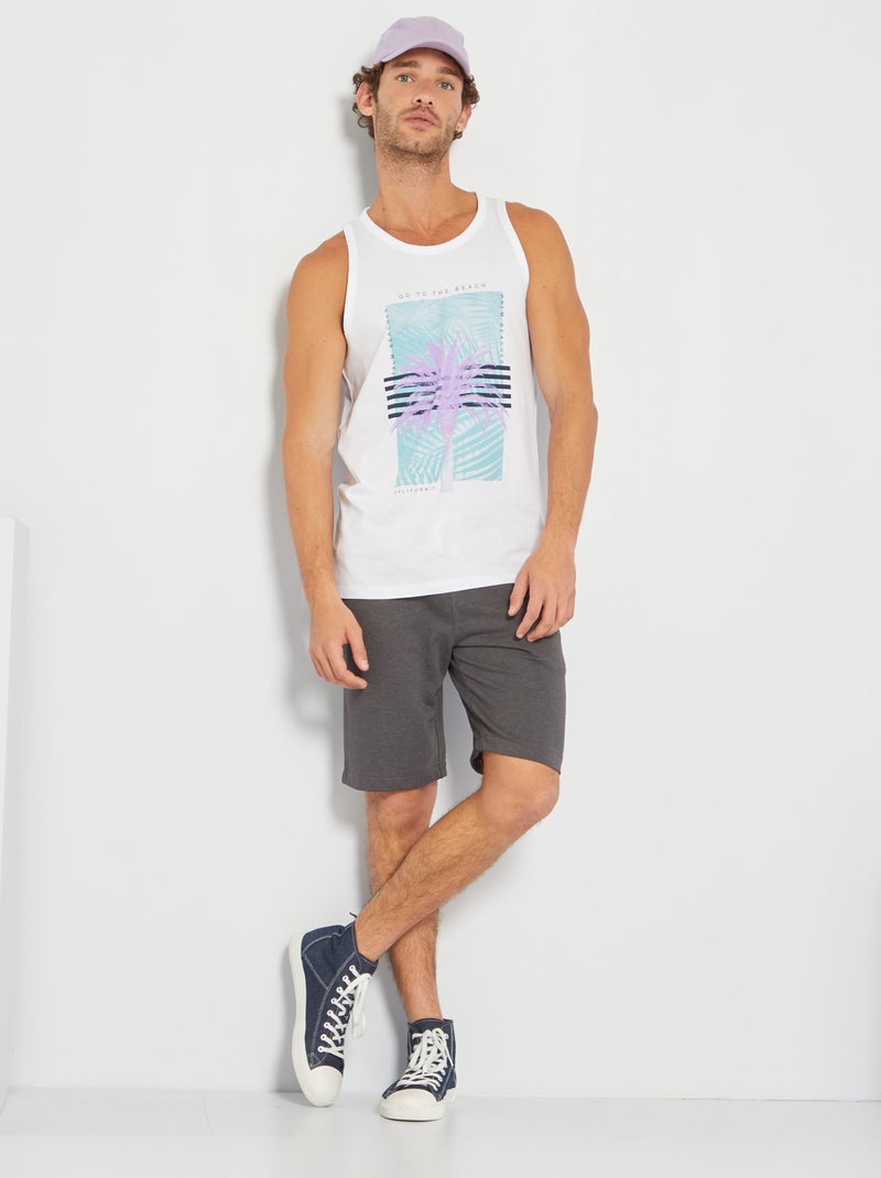 T-shirt manga cava 'Produkt' em jersey Branco - Kiabi