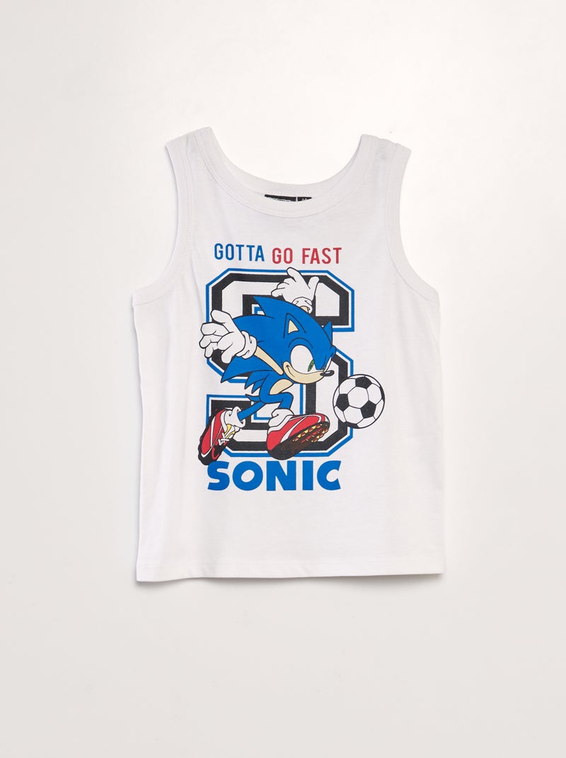 T-shirt manga cava 'Sonic' Branco - Kiabi