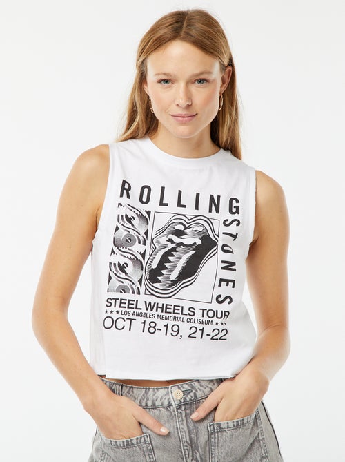 T-shirt manga cava 'The Rolling Stones' - Kiabi