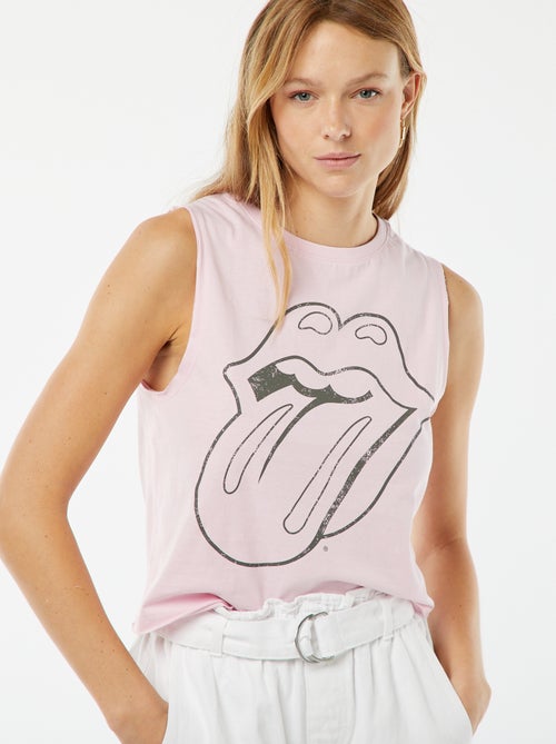 T-shirt manga cava 'The Rolling Stones' - Kiabi