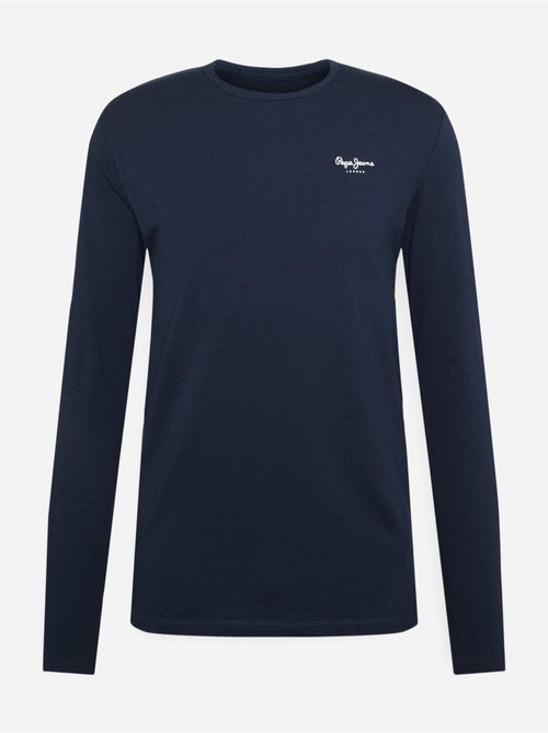 T-shirt manga comprida azul marinho para homem pepe jeans original basic 2 - Kiabi T-shirt manga comprida azul marinho para homem pepe jeans original basic 2 - Kiabi