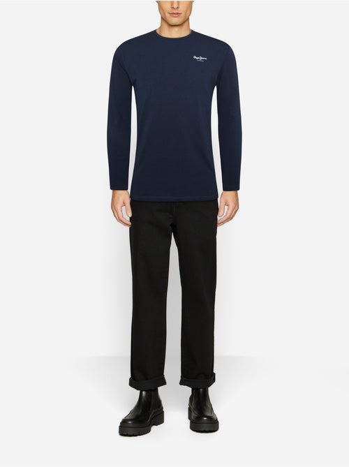 T-shirt manga comprida azul marinho para homem pepe jeans original basic 2 - Kiabi T-shirt manga comprida azul marinho para homem pepe jeans original basic 2 - Kiabi