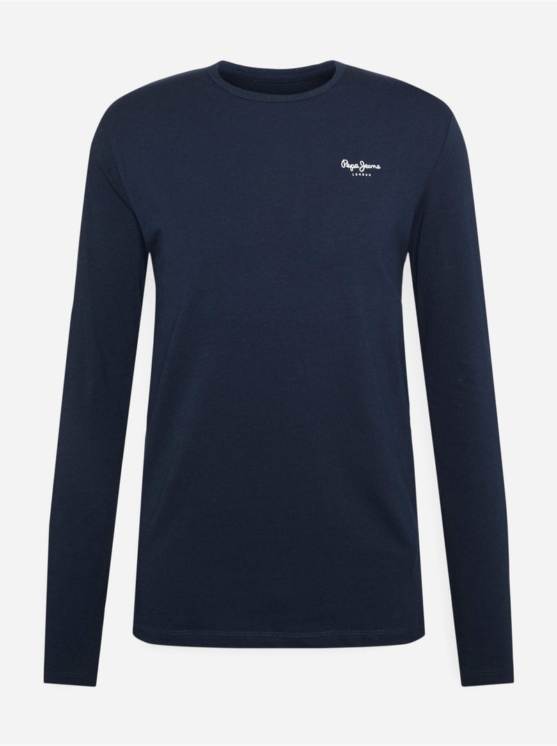 T-shirt manga comprida azul marinho para homem pepe jeans original basic 2 Azul - Kiabi