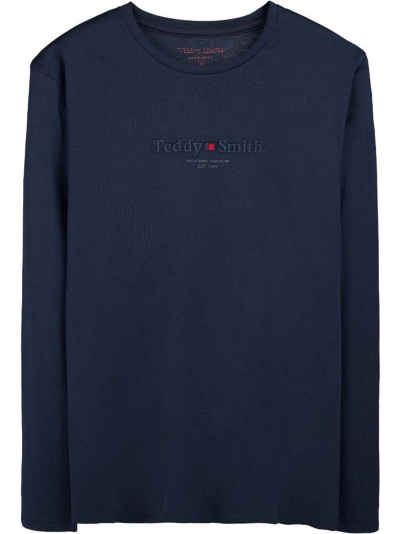 T-shirt manga comprida azul marinho para homem teddy smith jim Azul-marinho - Kiabi