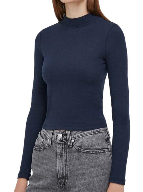 T-shirt Manga Comprida Azul-Marinho Pepe Jeans Winona Perkins para Mulher - Kiabi T-shirt Manga Comprida Azul-Marinho Pepe Jeans Winona Perkins para Mulher - Kiabi