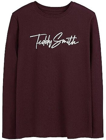 T-shirt manga comprida bordeaux para rapaz teddy smith evan