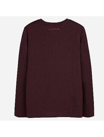 T-shirt manga comprida bordeaux para rapaz teddy smith evan