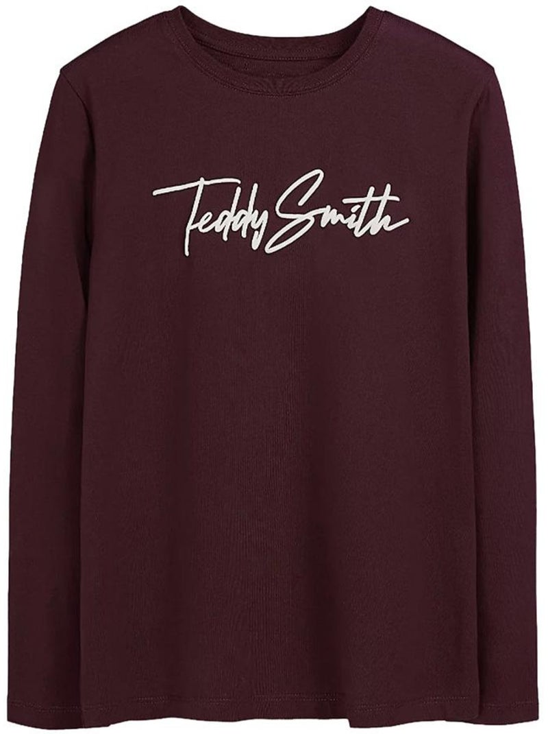 T-shirt manga comprida bordeaux para rapaz teddy smith evan Bordô - Kiabi