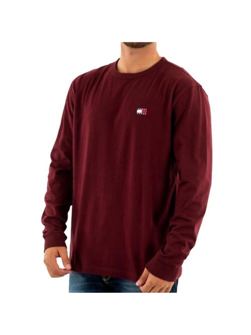 T-shirt manga comprida bordô para homem tommy hilfiger reg badge - Kiabi T-shirt manga comprida bordô para homem tommy hilfiger reg badge - Kiabi