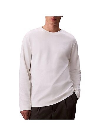 T-Shirt Manga Comprida Branca Calvin Klein Jeans para Homem LV04LD202G