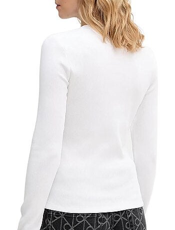 T-shirt Manga Comprida Branca Calvin Klein Jeans para Mulher