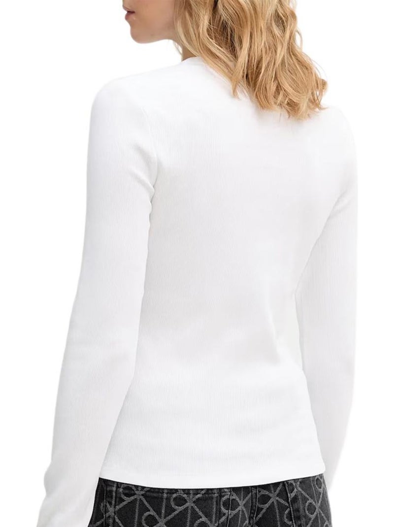 T-shirt Manga Comprida Branca Calvin Klein Jeans para Mulher Branco - Kiabi